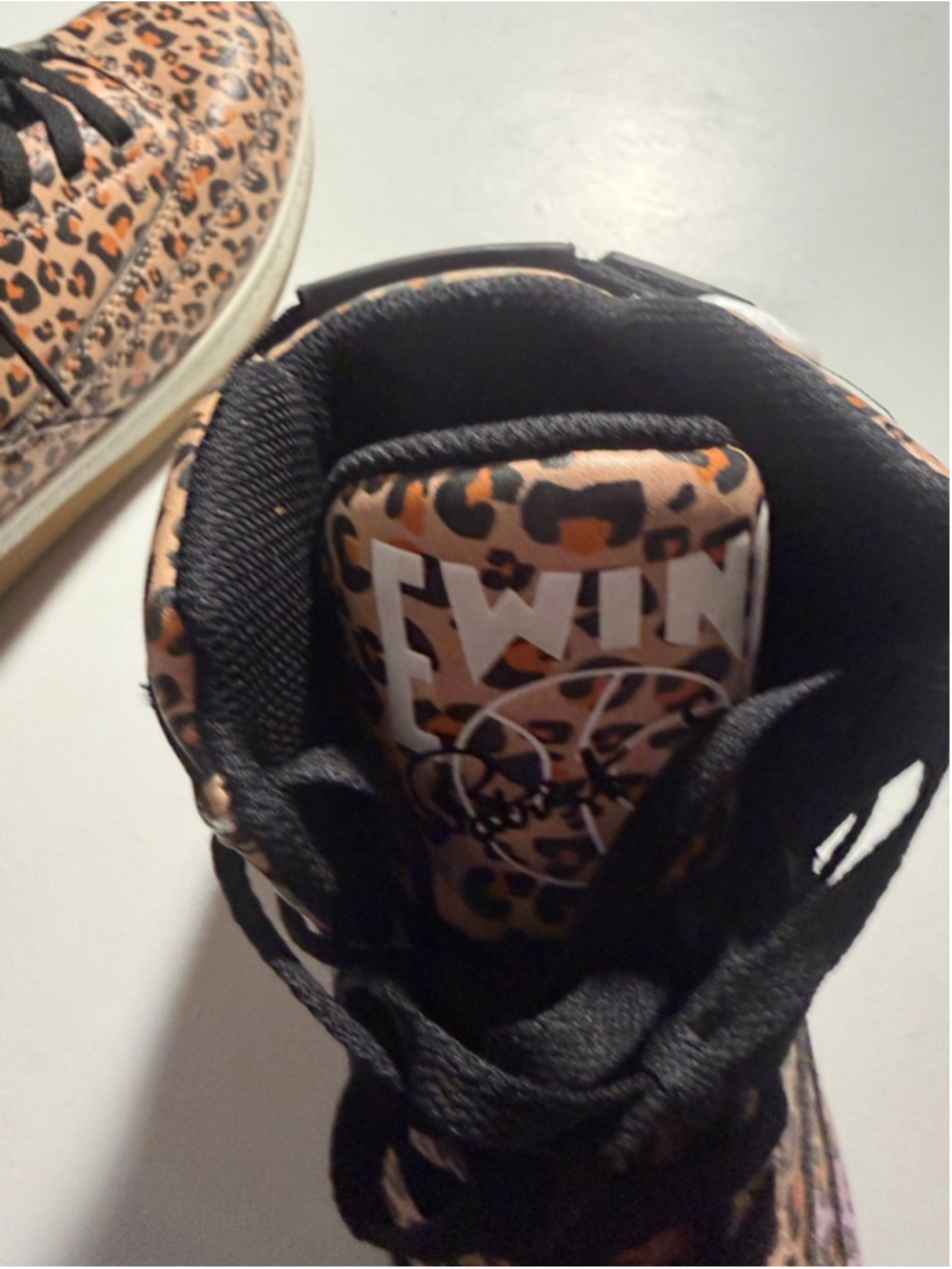 Ewing Women’s Leopard Print High-Top Sneakers 7.5 Brown Black - Picture 7 of 13